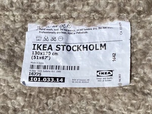 Ikea Mohair Stockholm Wolldecke creme beige grau flauschig 51x67" 16775 10103314 - Bild 1 von 11