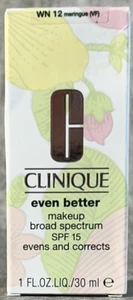 CLINIQUE EVEN BETTER MAKEUP SPF 15 - WN 12 MERINGUE (VF) - 1 OZ  NEW - Picture 1 of 6