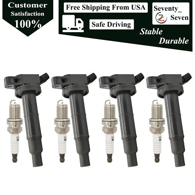 4Pcs Ignition Coil and Iridium Spark Plug For 2000-2007 Toyota Solara 2.4L - Изображение 1 из 4