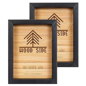 Marcos de fotos de madera negra - madera maciza 100% natural ecológica con bordes gruesos - Imagen 1 de 38