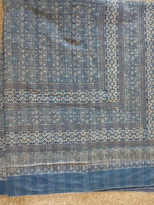 Indian Handmade Cotton Kantha Quilt Hand Block Print King Size Bedspread Blanket - Picture 1 of 14