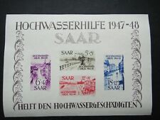 Germany Saar 1948 Stamps MNH sheet Flooding fund Souvenir