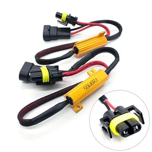 LED Resistor Kit H11 Relay Harness Adapter Anti Flicker Error Decoder Canceller - Picture 1 of 4