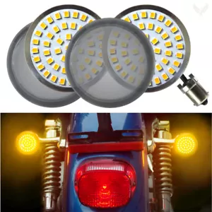 Eagle Lights 2 "Harley LED trasera ámbar intermitentes señales w / lentes ahumadas 1156 Base - Imagen 1 de 7