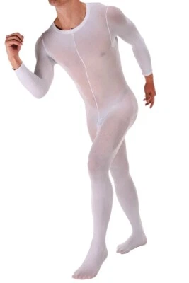 Hombres 200D BodyStocking Terciopelo Elástico Lencería Unitard Body Anti-Gancho Foto 1 de 4