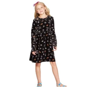 Girls Art Class Velour Halloween Long Sleeve Dress Size XS 4/5  NWT - Picture 1 of 1