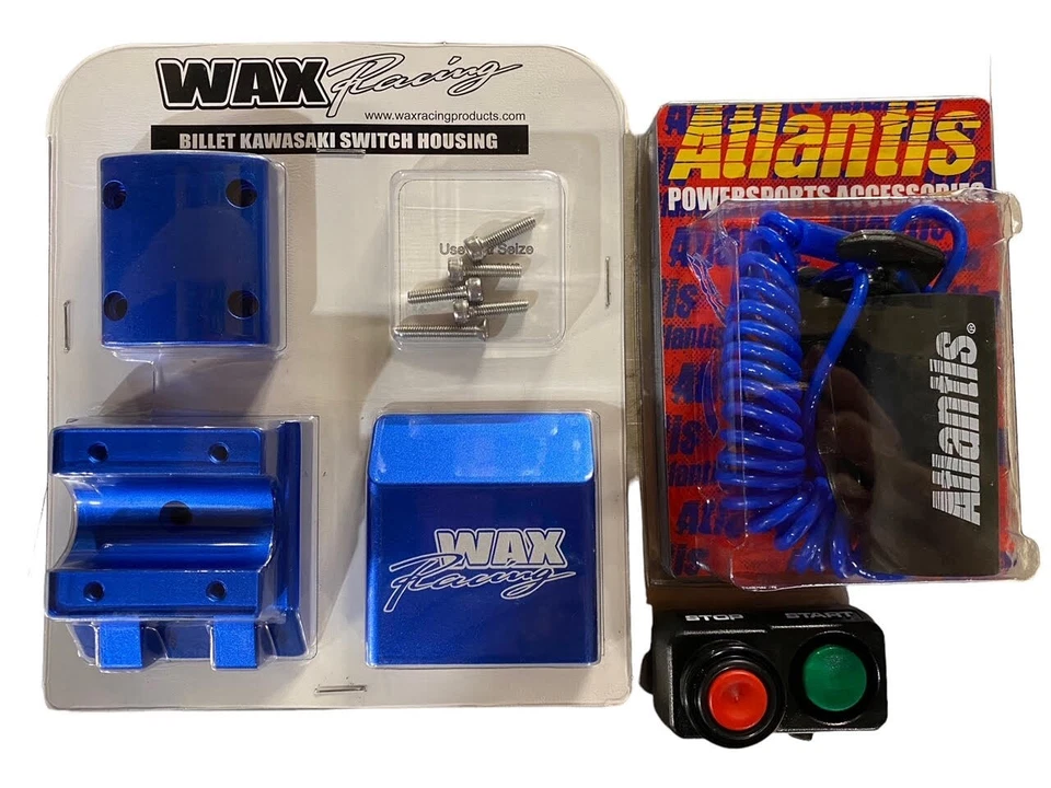 Kawasaki Jet Ski 550 SXR800 Wax Billet Housing With Switch & Lanyard Blue - Image 1 of 1