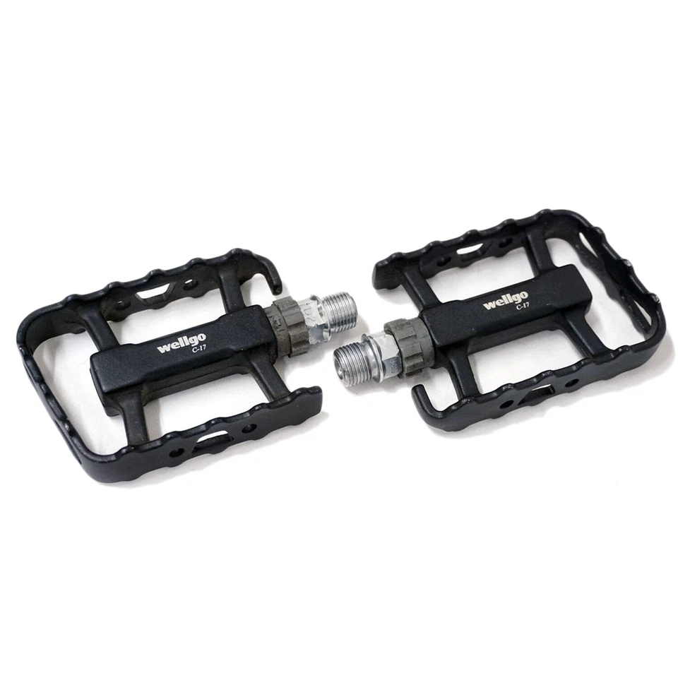 Pedales de aleación para bicicleta de montaña Wellgo C-17 9/16&quot; MTB, negros Foto 1 de 1
