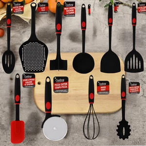 10pcs Cooking Utensils Set Silicone Non Stick Kitchen Tools Gadgets Spoon NEW - Picture 1 of 24