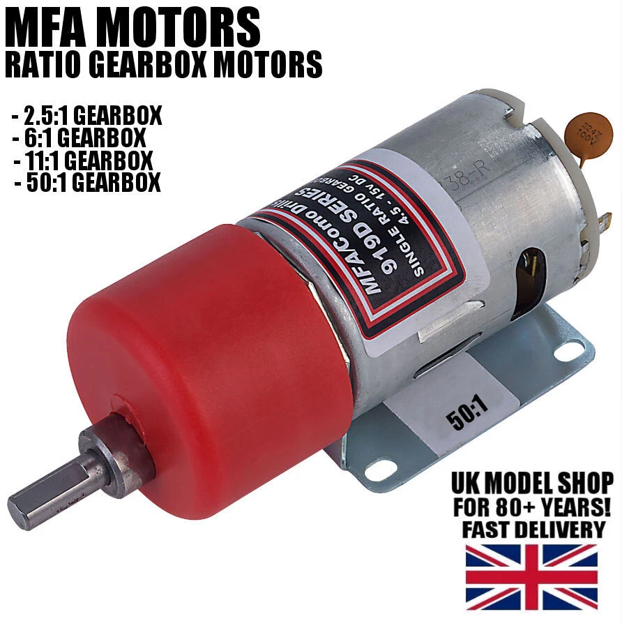 MFA COMBO DRILLS MFA Range RC Motor with Ratio Gearbox Torpedo 500 - 919D Motor
