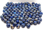 Large Bead Lot Natural Stone Ocean Blue Jasper Loose Beads 10/12 mm Jewelry