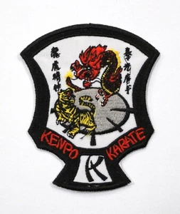 Kenpo Karate Tiger & Dragon Shield Patch 3" x 4" Iron On / Sew On New - Picture 1 of 1