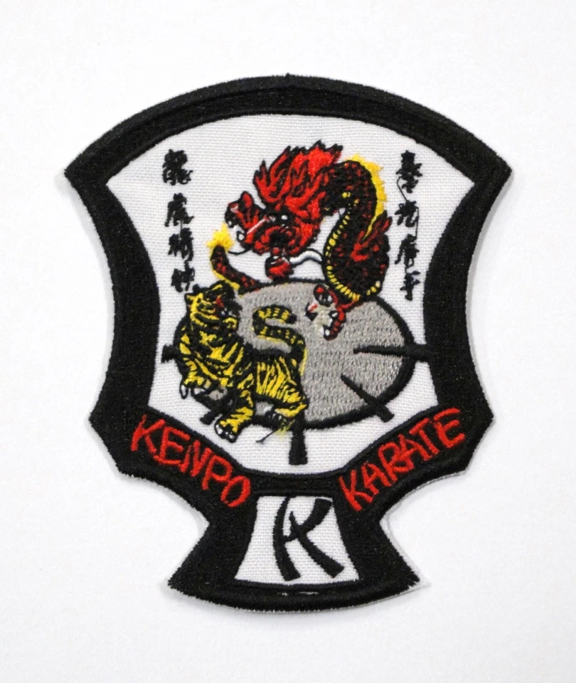 Kenpo Karate Tiger & Dragon Shield Patch 3" x 4" Iron On / Sew On New - Image 1 of 1