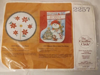 1983 The Creative Circle Embroidery Set Happy Snowman Stocking "Bobby"  New - Image 1 of 3