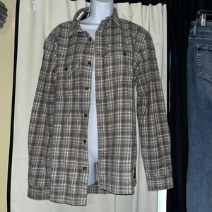 Quicksilver Fuji Tang Flannel Modern Fit Shirt Long Sleeve Size M Grey - Picture 1 of 2
