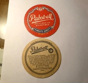 1920's PABST-ETT "PIMENTO VARIETY'' 6-1/2 oz cheese box top and bottom - Picture 1 of 3