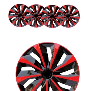 15"Tire Hub Caps Set of 4 Black & Red for wheel rim cover for Chevrolet Sonic - Picture 1 of 10