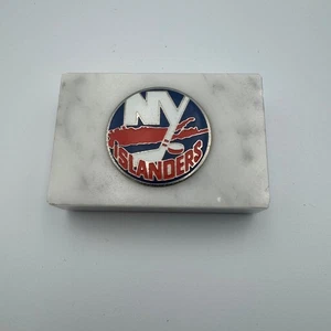 Pisapapeles de mármol con logotipo de hockey de los NY Islanders accesorio de escritorio regalo - Imagen 1 de 3