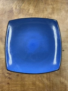 Gibson SOHO LOUNGE BLUE SQUARE Black Trim Dinner Plate 10 5/8" 1 ea 8 available - Picture 1 of 3