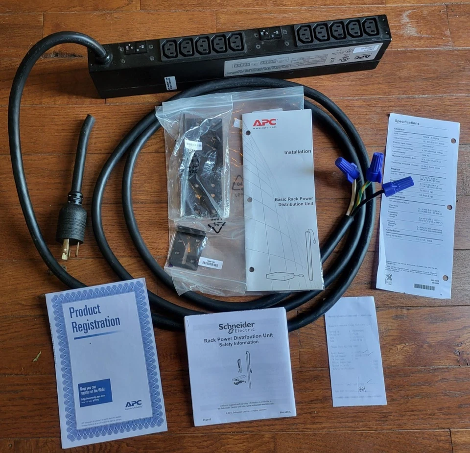 APC AP9571A PDU Basic 200-230V 30A 10-C13 Outlets 1U Rackmount PowerDistribution - Image 1 of 4