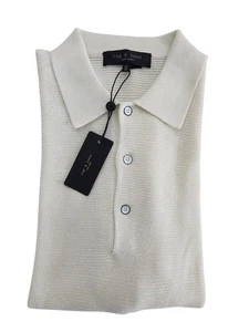 Polo uomo Rag & Bone avorio Lewis taglia media nuova - Foto 1 di 10