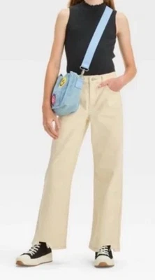 Pantalones de mezclilla crema Art Class holgados tiro alto relajados cadera y muslo pierna recta 8 Foto 1 de 4