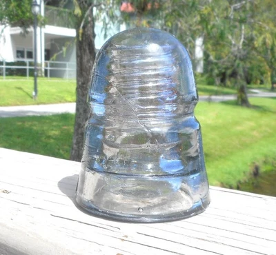 NICE GRAY CD 145 B BEEHIVE STYLE GLASS INSULATOR (Y) - Image 1 of 4