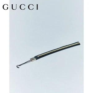 Gucci Sherry Line Armband schwarz grau silber Stoff 16 cm x 1 cm gebraucht - Bild 1 von 8