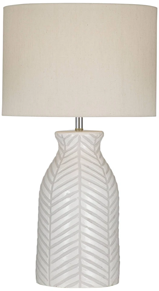 Abajur de mesa Bassatt Sabrina 27" alto branco creme terracota - Imagem 1 de 1