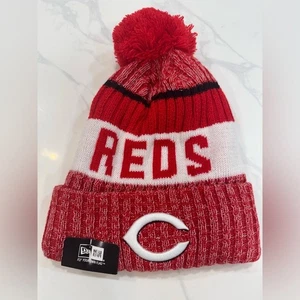 New Era Wintermütze Cincinnati rot-weiß Strickmütze NEU Neu mit Etikett - Bild 1 von 4