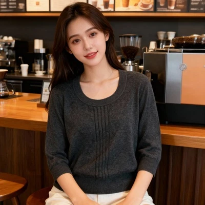 Investments Petites Women’s Charcoal Gray Sweater Size PXL NWT 3/4 Sleeve Knit - Image 1 of 4