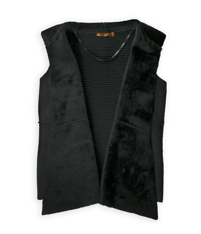 Chaleco Belldini de piel sintética en contraste para mujer, negro, mediano Foto 1 de 1