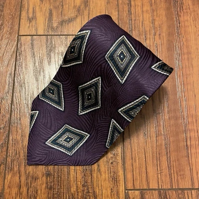 Corbata de cuello Ferrell Reed para hombre Nordstrom diamante púrpura 100 % seda tejido clásico Foto 1 de 4