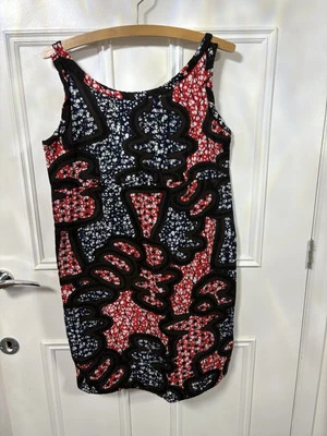 MARNI Black Patchwork Floral Red Blue Shift Dress Size UK10 Excellent Condition - Image 1 of 4