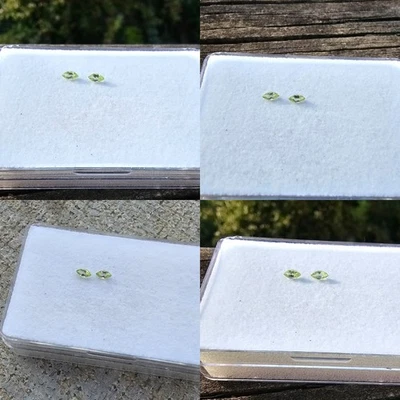 Пара камней маркиза перидот 4,8 X 2,5 мм россыпью! - Изображение 1 из 4