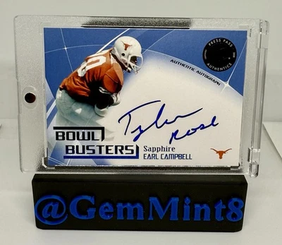 2008 Press Pass Earl Campbell Sapphire Auto “Tyler Rose” 15/35, Very Rare, Texas - Image 1 of 2
