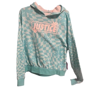Justice for Girls Teal Sweatshirt w/Hood size 16/18 - Picture 1 of 7