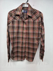 New Boys Panhandle Slim Brown Plaid Long Sleeve Pearl Snap Size 8 DD-102 - Picture 1 of 11