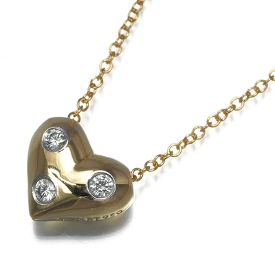 Auth Tiffany&Co. Necklace Diamond Dots Heart 18K 750 Yellow Gold/950 Platinum  - Image 1 of 4