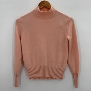 J. Suéter Crew 100% Cachemira XS Rosa Cuello Simulado Acanalado Suave Etiqueta Naranja - Imagen 1 de 5