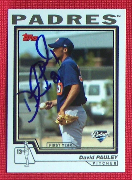 David Pauley San Diego Padres 2004 Topps Traded Signed Card - Image 1 of 1