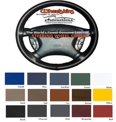 Leather Steering Wheel Covers for Ford Vehicles Genuine Cowhide Wheelskins - Image 1 of 4