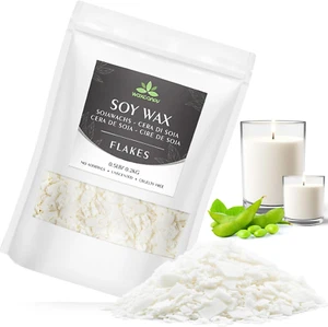 Soy Wax Flakes, Natural Candle Wax, Organic Soy Wax for Candle Making from Farm - Picture 1 of 8