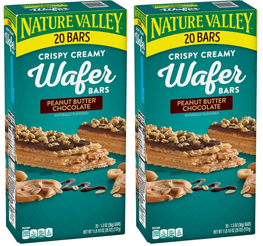 Confezione da 2 - Tavoletta Wafer Cioccolato Burro di Arachidi Nature Valley (20 ct.) Spedizione Gratuita - Immagine 1 di 1