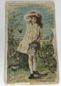 Vintage Victorian Trade Card ~ 1889 HOYTS GERMAN COLOGNE and RUBIFOAM - Picture 1 of 3