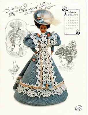Fashion Doll Gown Dress Crochet Pattern The Gibson Girl Miss August 1994 - Image 1 of 2