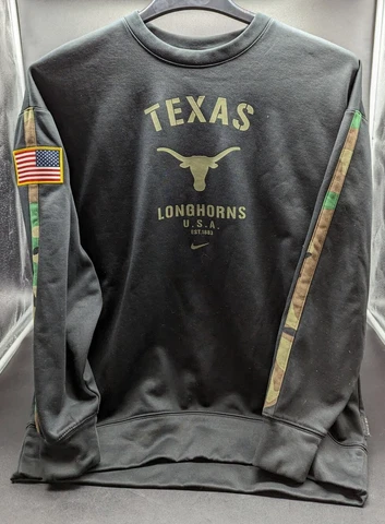Nike Texas Longhorns Sweatshirt On-Field Military Mens Size Large Cover