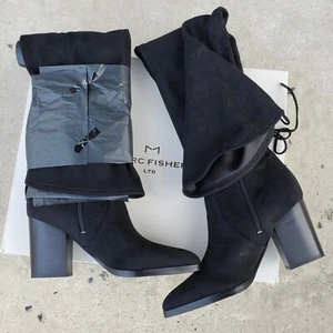 Marc Fisher LTD Arletta Over The Knee High Boot Black Fabric Size 8 M NWB! - Picture 1 of 4