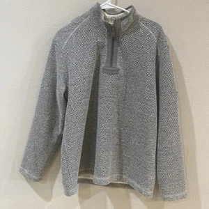 Orvis Sweater Large L Gray Black 1/4 Zip Long Sleeve Lined Pullover Mens - Picture 1 of 14