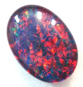 Australian 14x10x4mm Natural Black Triplet Opal Stone For Ring Pendant Good Deal - Picture 1 of 3